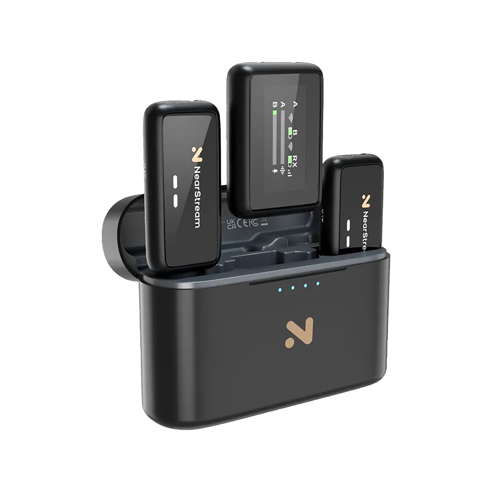 NearStream AWM20T AI Noise-Canceling Premium Lavalier Dual Wireless Microphones