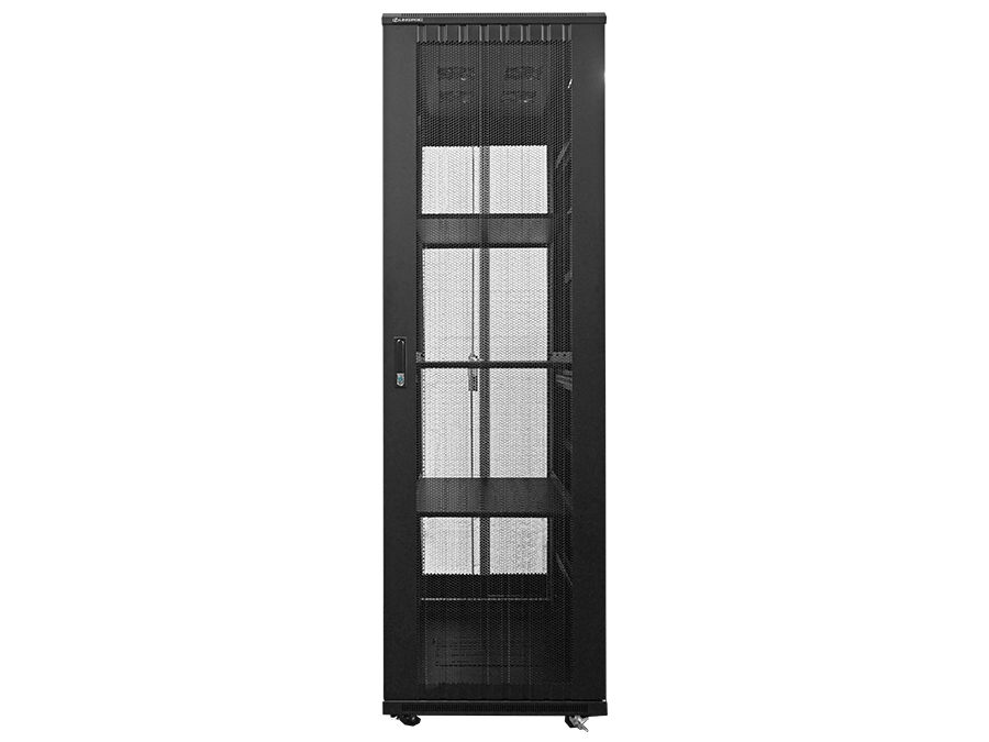 Linkbasic 42U 1M Deep Cabinet 4 Fans 3 Shelves & Perforated Steel Doors