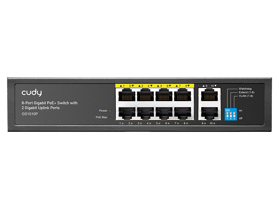 Cudy 10 Port Gigabit 8 PoE 100W PoE Switch | GS1010P