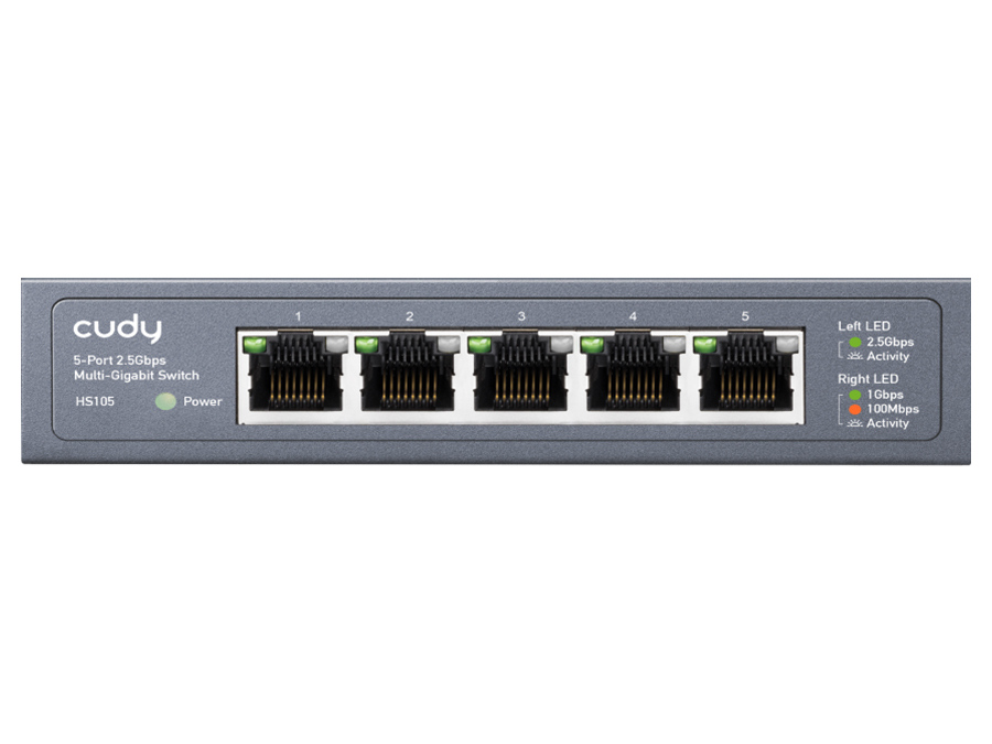 Cudy 5 Port 2.5Gbps Ethernet Metal Desktop Switch | HS105