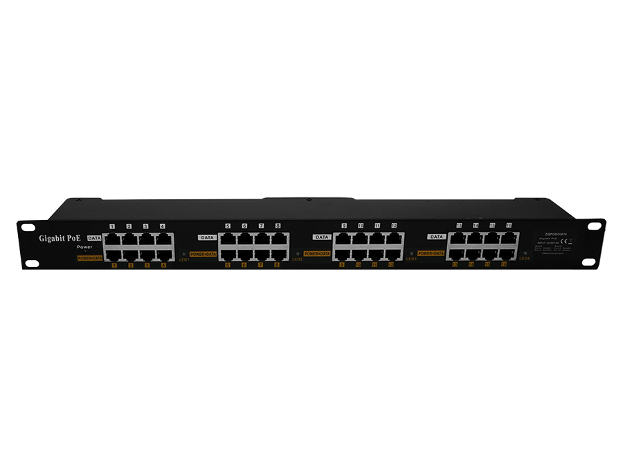 16 Port Gigabit Passive PoE Injector