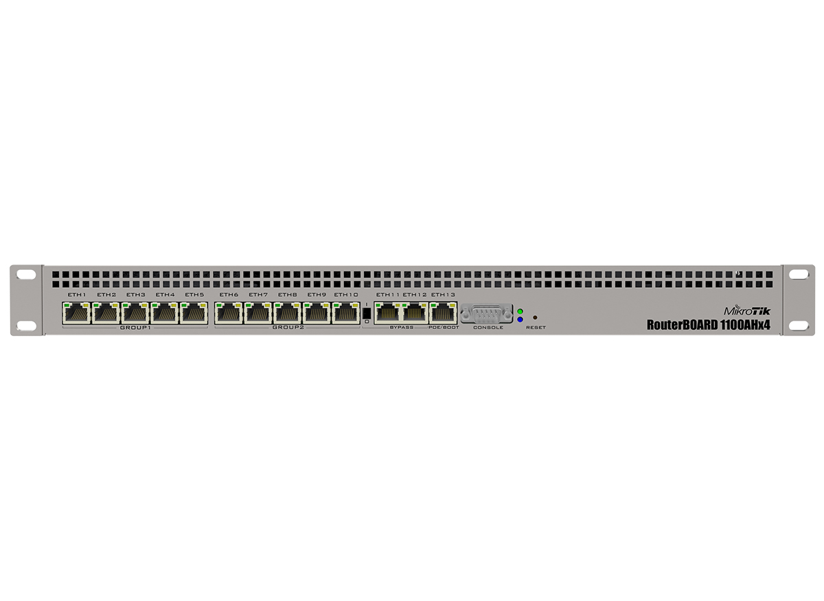 MikroTik 13 Port Gigabit 4 Core L6 Rack-Mount Router | RB1100x4