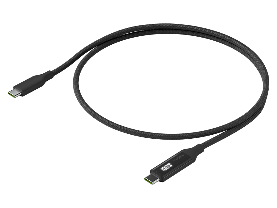 Ubiquiti USB-C Cable with Charge Display Black | UACC-Cable-USB-100W-1M-BK